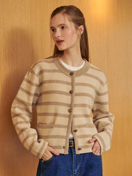 OSTKAKA Isabel Lambs Wool Cardigan _ Natural Beige