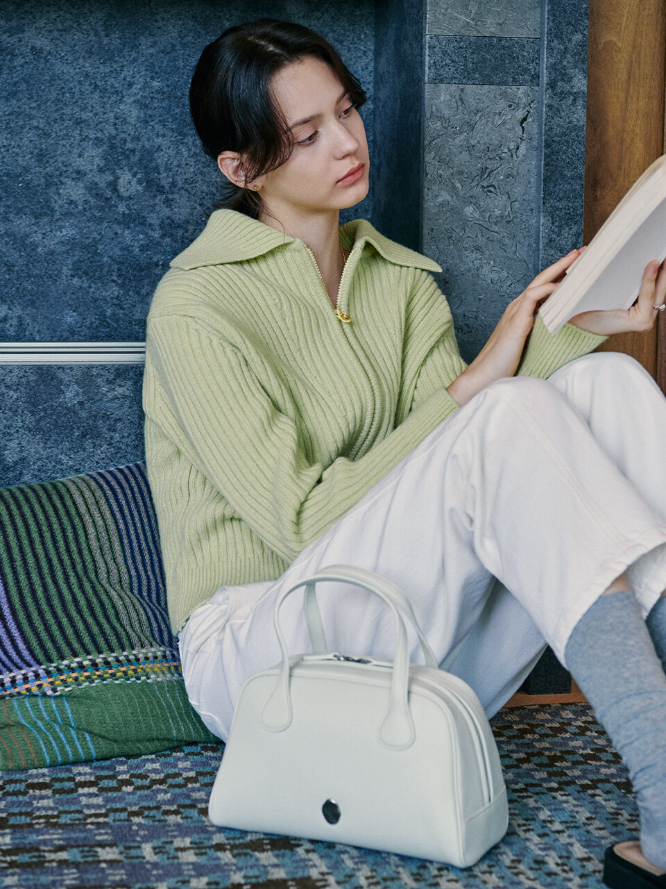 OSTKAKA Knot Pandor Boston Bag - Cream