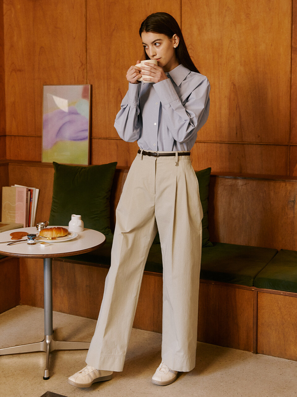 OSTKAKA Letter Pants 9LTBE_Cafe Latte