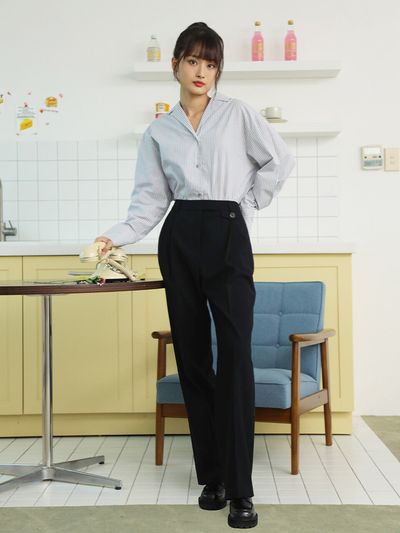 OSTKAKA Outer Pocket Wide Pants _Navy