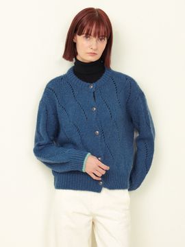 OSTKAKA Shio Wool Knit Cardigan - Artic Blue