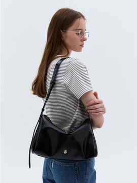 OSTKAKA Soft Shoulder Leather Bag_Black