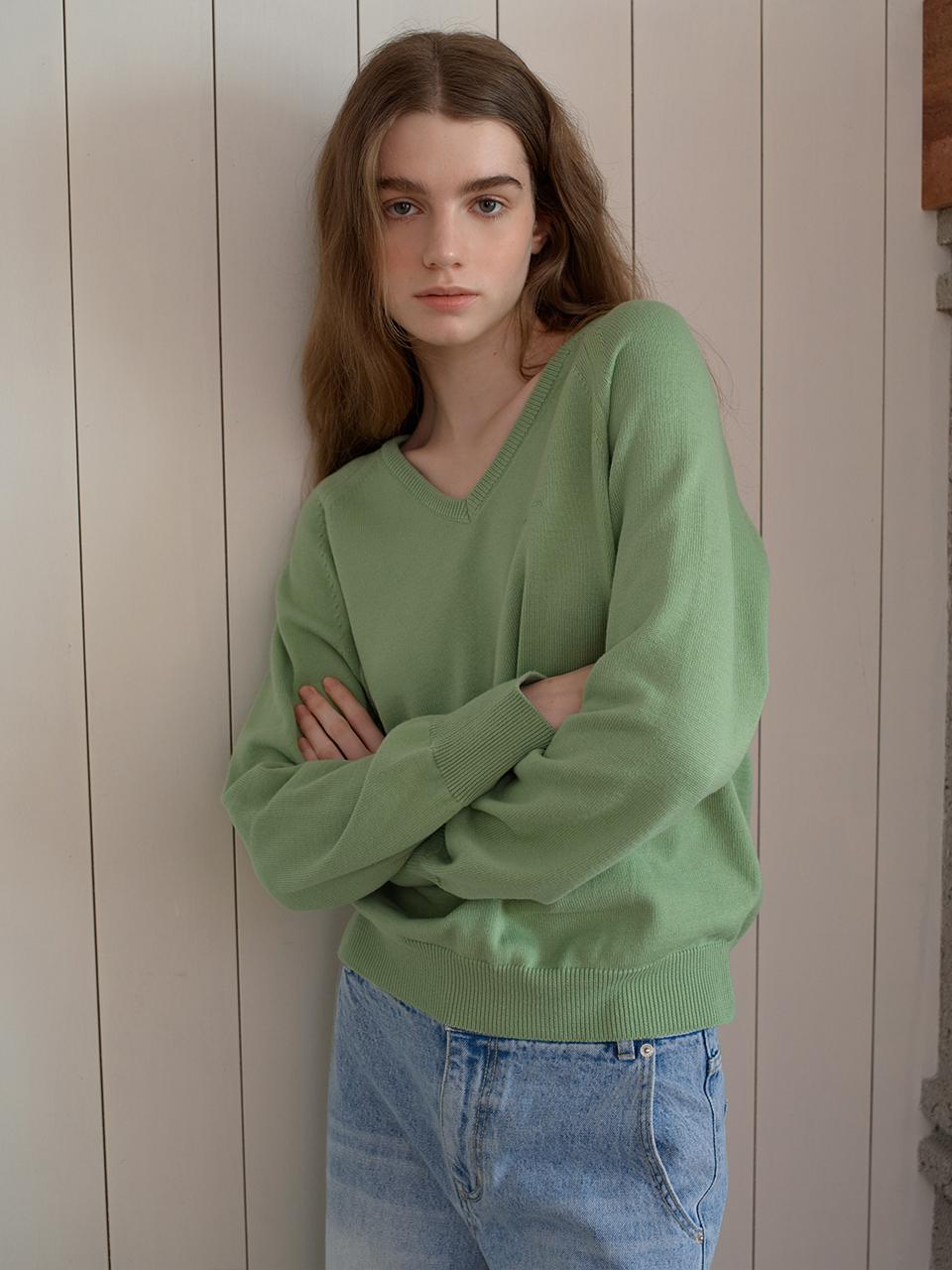 OTHEMENT by vocavaca Basic V-neck Raglan Sweater - 2colors