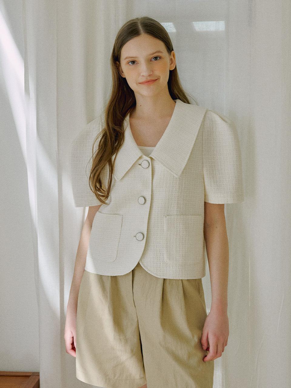 OTHEMENT by vocavaca Big Collar Tweed Jacket - 2colors