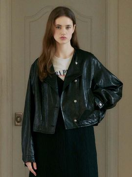 OTHEMENT by vocavaca Crop Double Leather Jacket (VC2512JK101M)