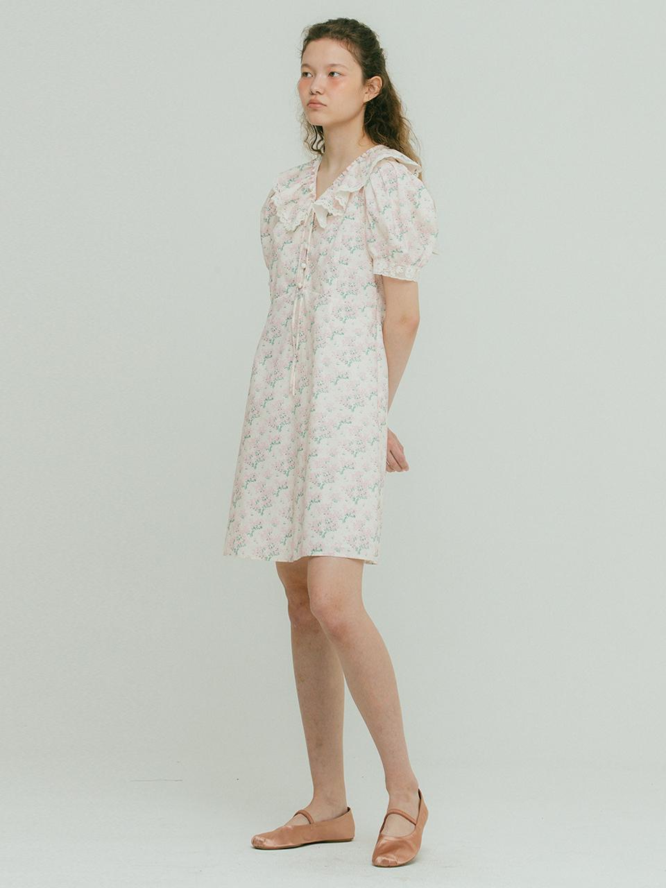 OTHEMENT by vocavaca Flower Print Frill Collar Dress VC2333OP012M