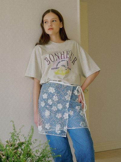 OTHEMENT by vocavaca Flower Spangle Wrap Skirt - 2colors