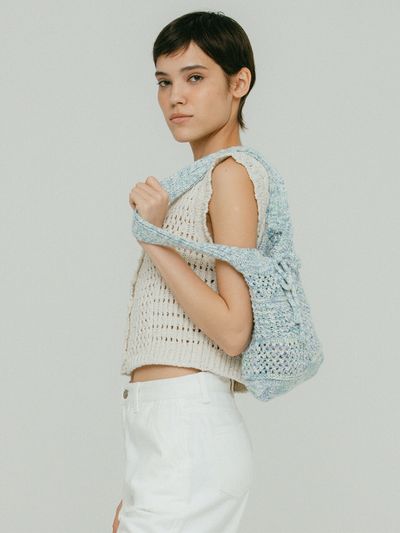 OTHEMENT by vocavaca Melange Crochet Bucket Bag