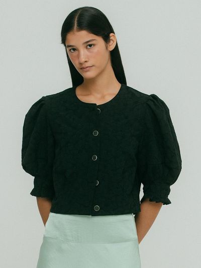 OTHEMENT by vocavaca Round Neck Jacquard Jacket VC2333JK003M