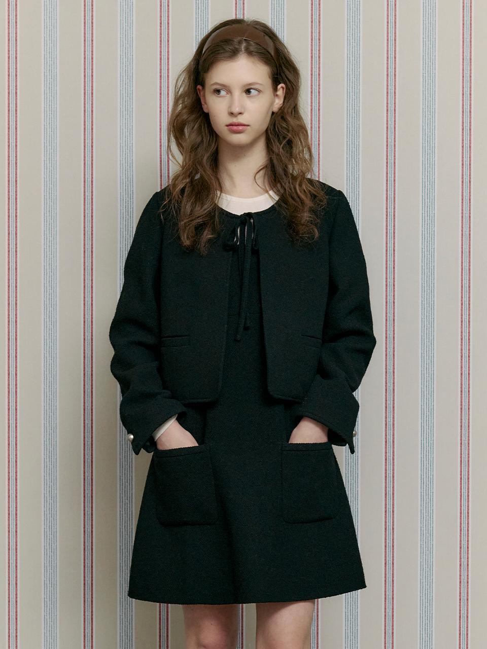 OTHEMENT by vocavaca [SET] Tweed Ribbon Jacket & Dress