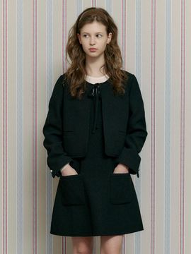 OTHEMENT by vocavaca [SET] Tweed Ribbon Jacket & Dress