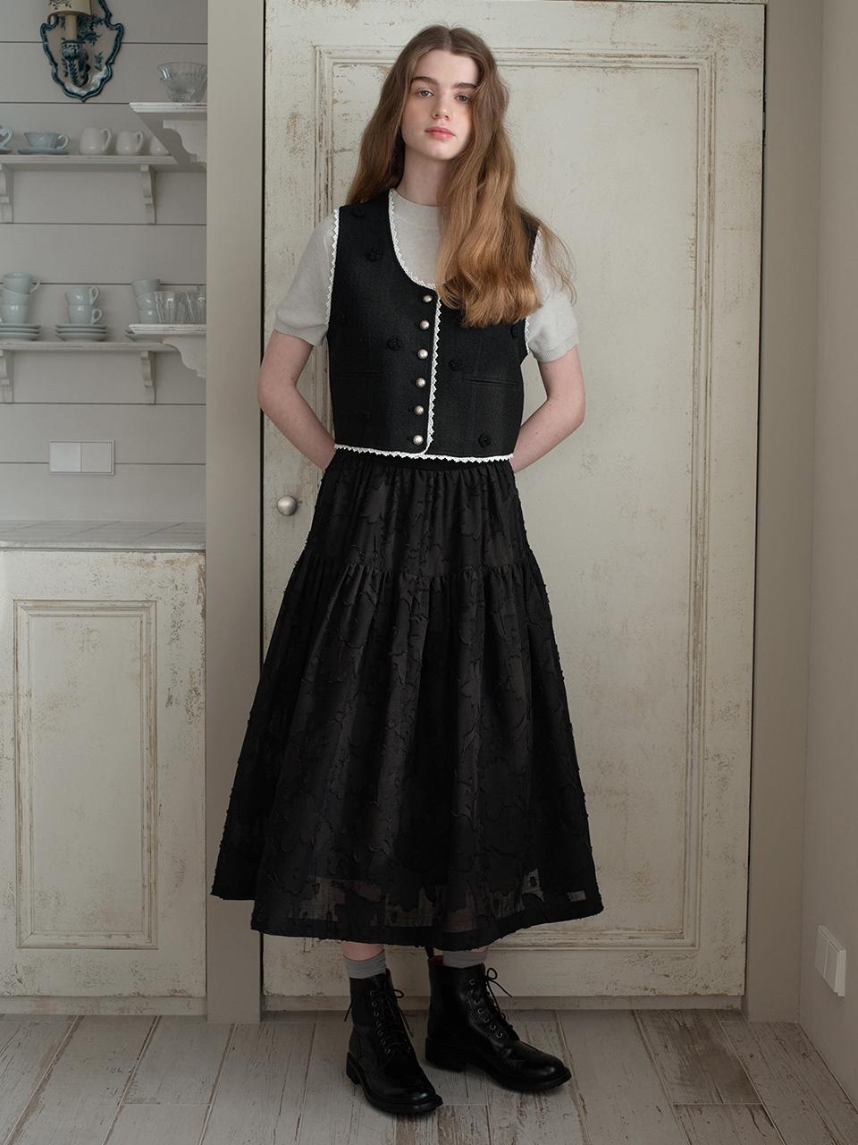 OTHEMENT by vocavaca Sheer Jacquard Full Skirt