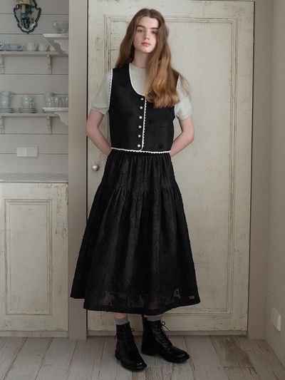 OTHEMENT by vocavaca Sheer Jacquard Full Skirt