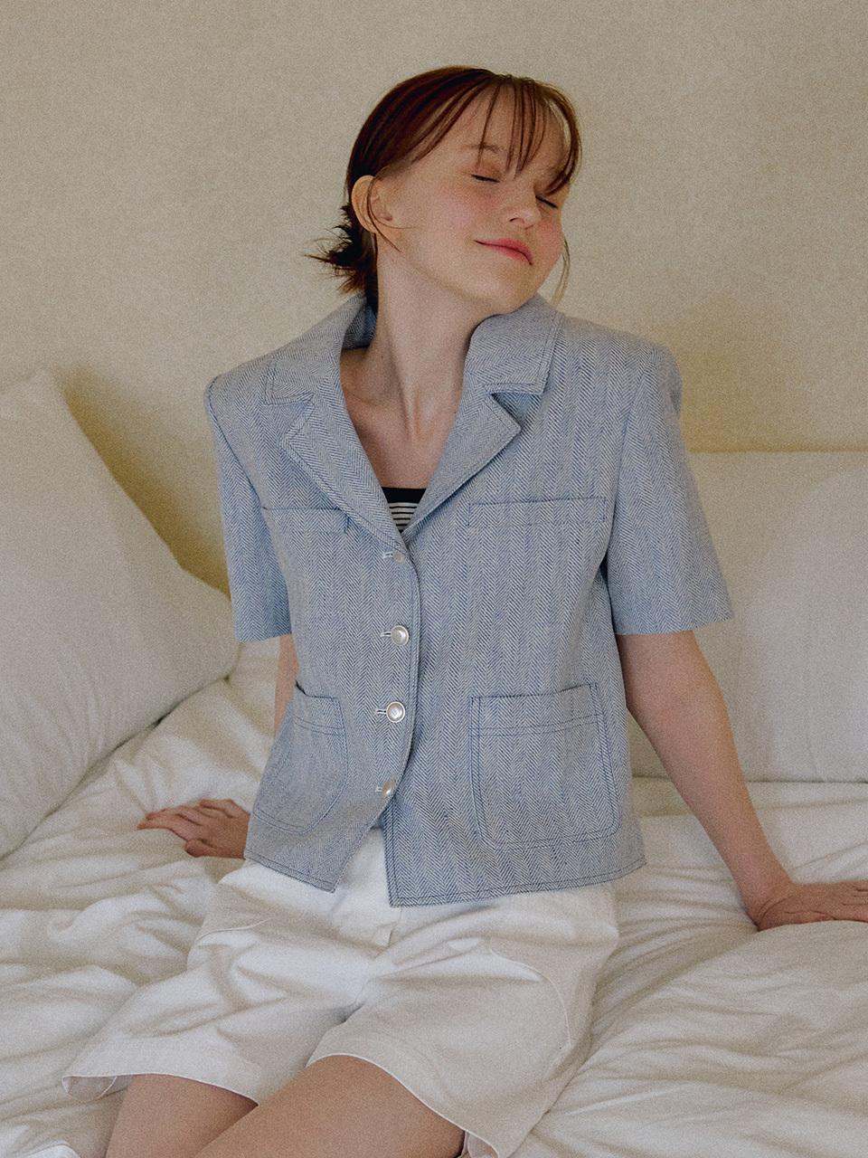 OTHEMENT by vocavaca Summer Herringbone Single Breasted Jacket