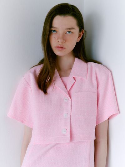 OTHEMENT by vocavaca Summer Tweed Crop Blouse _2 Colors