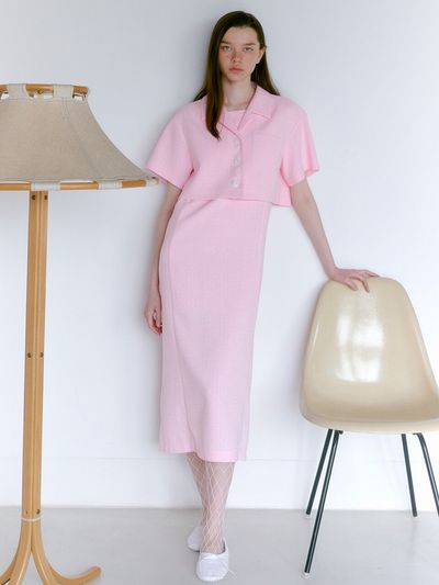OTHEMENT by vocavaca Summer Tweed Sleeveless Long Dress _2 Colors