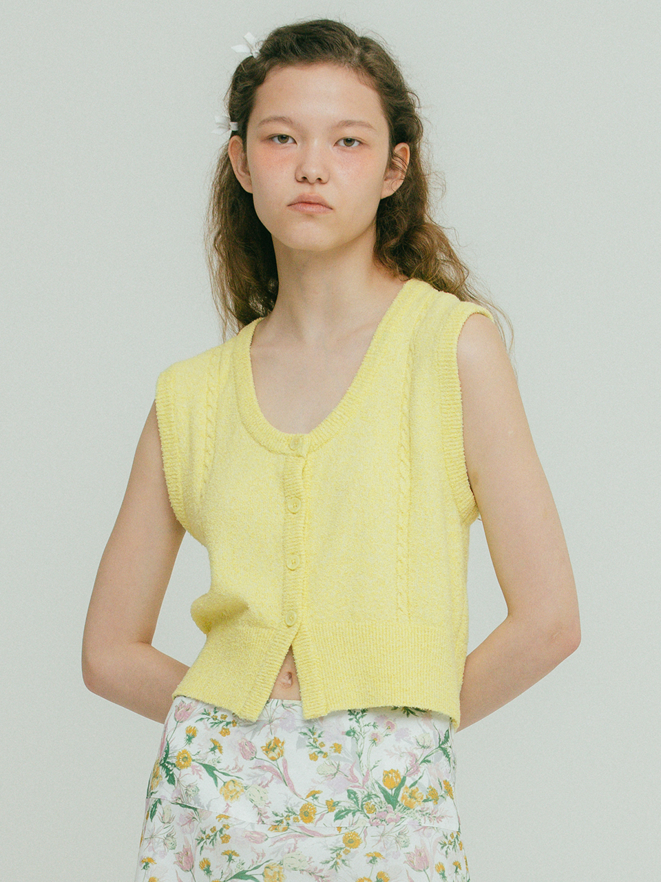 OTHEMENT by vocavaca Sunny Boucle Yarn Knit Vest