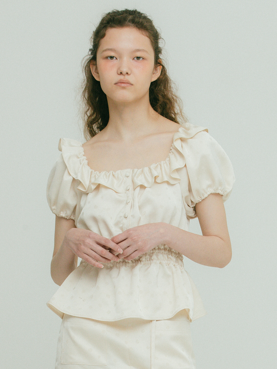 OTHEMENT by vocavaca Vrit Frill Dot Blouse_2 Colors