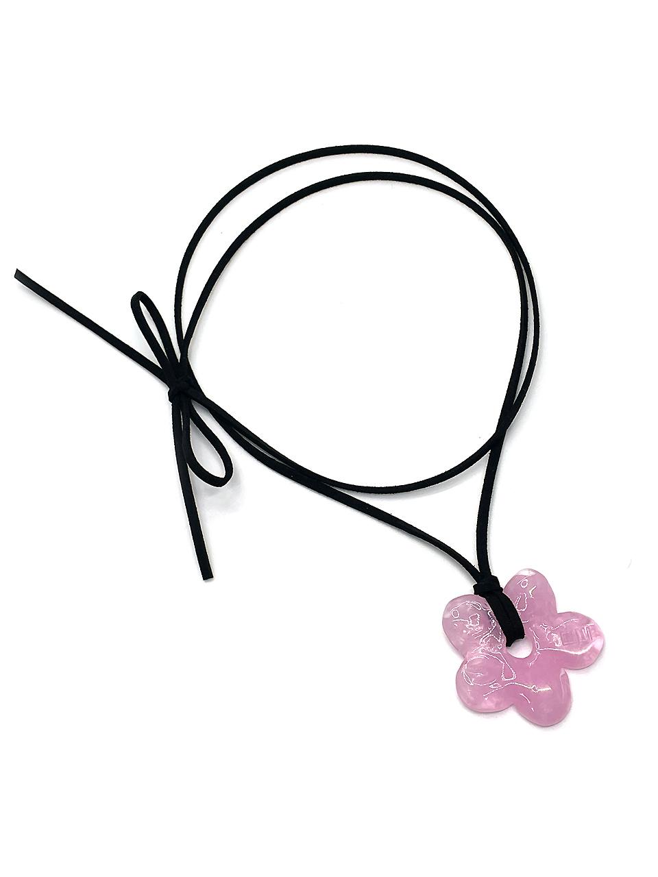 OTHER-worldly Acrylic Flower Necklace [Pink]