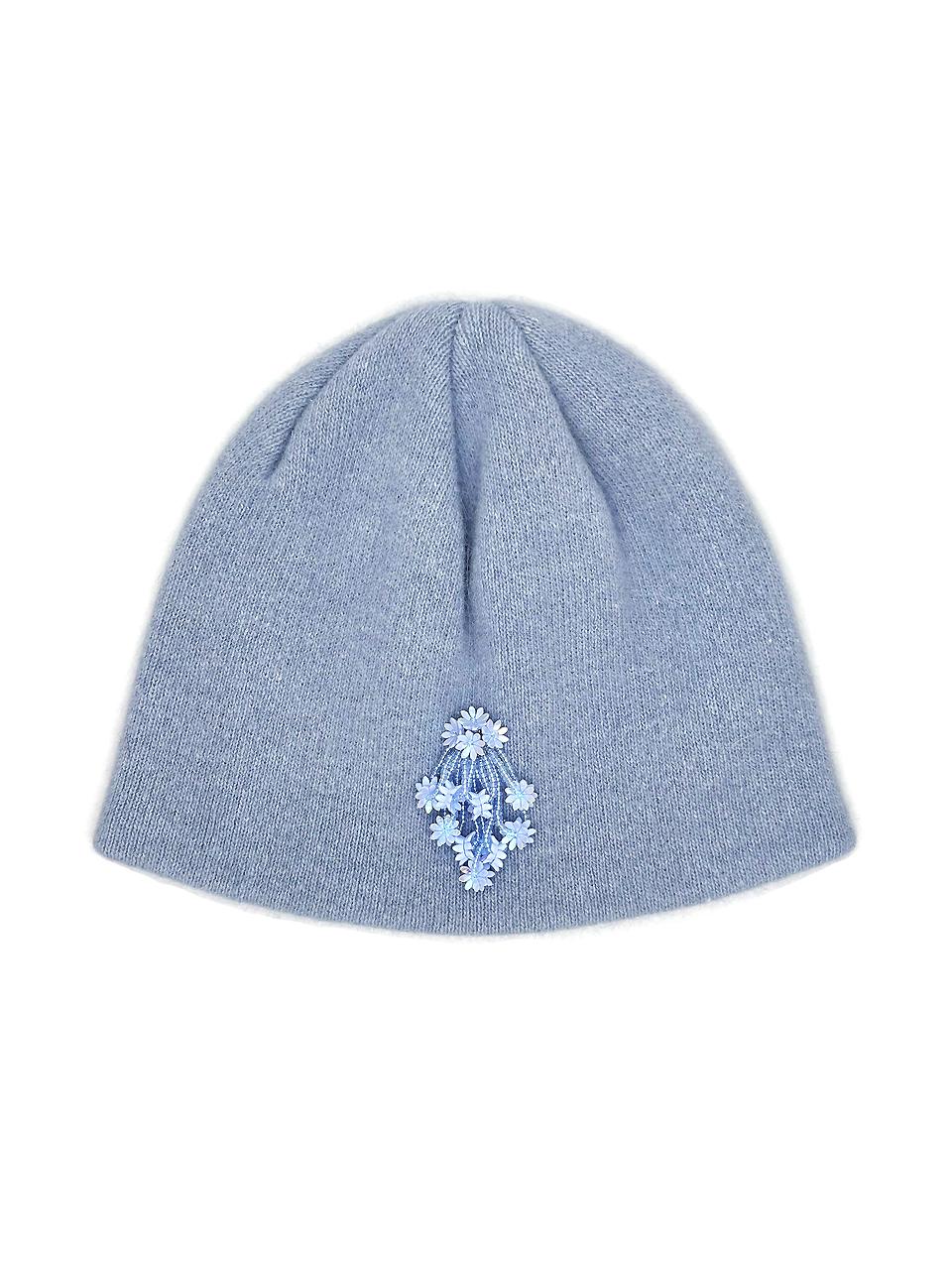OTHER-worldly Drop Bead soft wool Short Beanie [Blue]