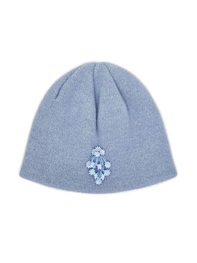 OTHER-worldly Drop Bead soft wool Short Beanie [Blue]