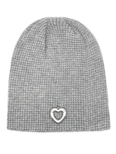 OTHER-worldly Heart Summer Knit Beanie [Gray]