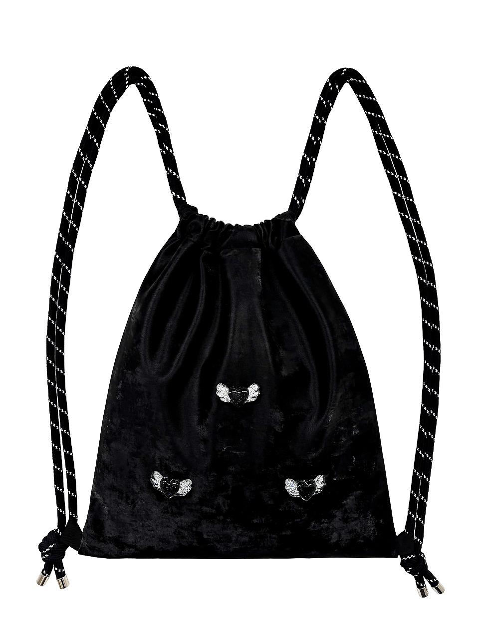 OTHER-worldly Heart Wings Gym Sack Backpack [Black]