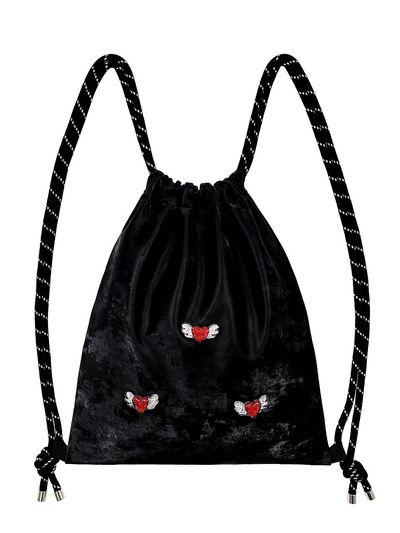OTHER-worldly Heart Wings Gym Sack Backpack [RED]