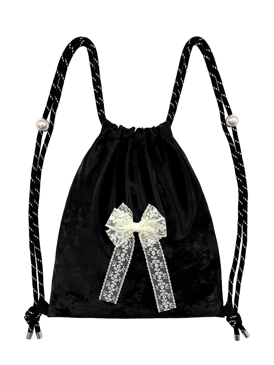 OTHER-worldly Lace Ribbon Gym Sack [Black]