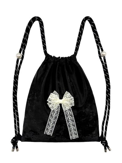 OTHER-worldly Lace Ribbon Gym Sack [Black]