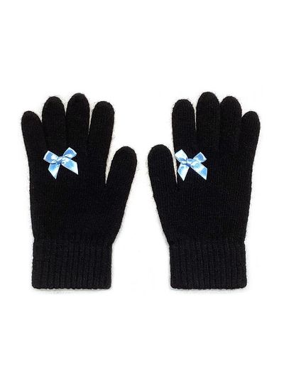 OTHER-worldly Ribbon Wool Gloves [Blue]