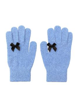 OTHER-worldly Ribbon Wool Gloves [Snow Blue]