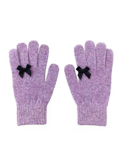 OTHER-worldly Ribbon Wool Gloves [Snow PURPLE]