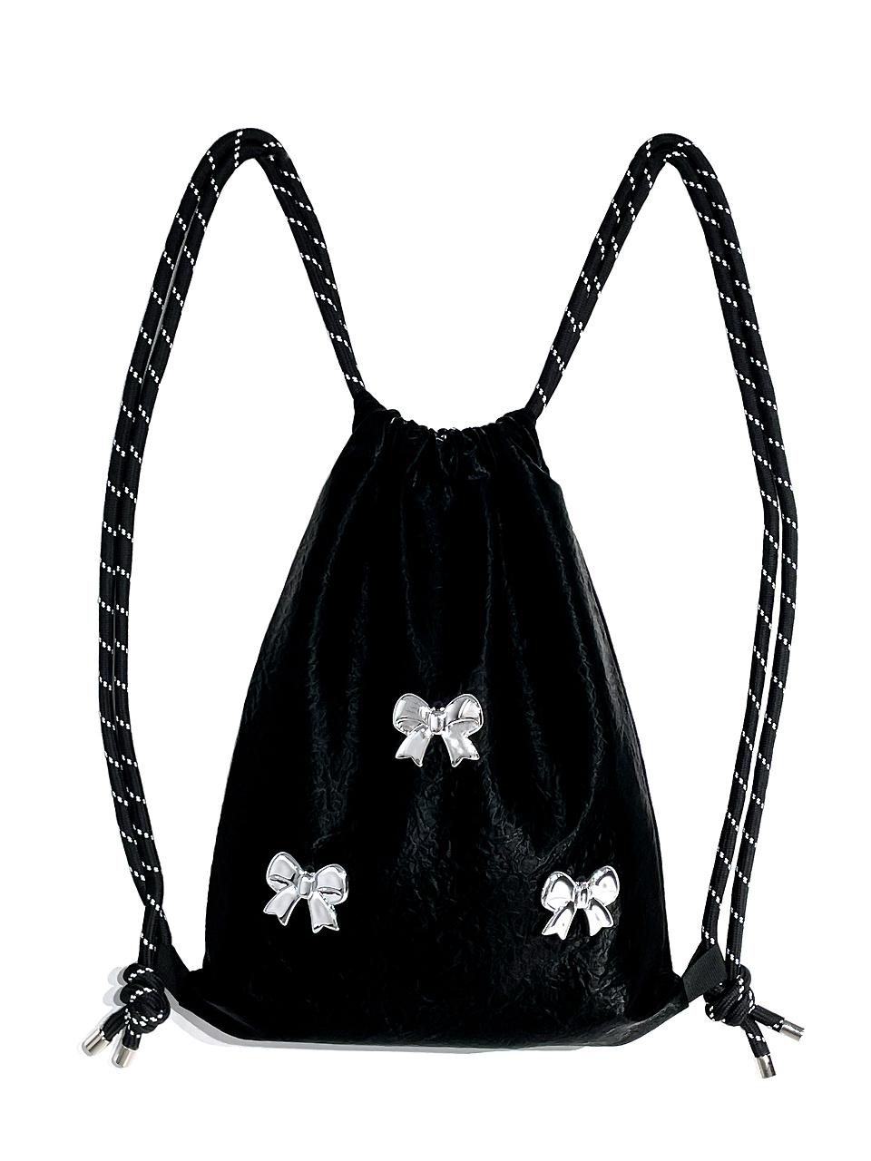 OTHER-worldly Silver Ribbon Gym Backpack [Black]