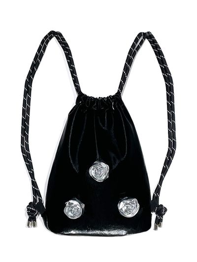 OTHER-worldly Silver Rose Gym Backpack [Black]