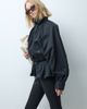 & Other Stories & Other funnel neck jacket with cinch waist in black - 1