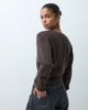 & Other Stories & Other Stories 100% wool cuffed sleeve v neck fitted cardigan with buttons in dark brown - 2