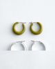 & Other Stories & Other Stories 2-pack stackable hoop earrings in green and silver-Multi - 1