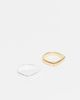& Other Stories & Other Stories 2 band slim square ring in silver tone and gold tone-Multi - 1