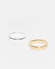 & Other Stories & Other Stories 2 band slim square ring in silver tone and gold tone-Multi - 3