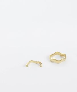 & Other Stories & Other Stories 2 pack stackable wave rings in gold