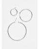 & Other Stories & Other Stories 3 pack mixed size hoop earrings in silver - 3