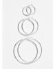 & Other Stories & Other Stories 3 pack mixed size hoop earrings in silver - 4