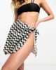 & Other Stories & Other Stories 3 piece mini sarong in wavy print-Black - 1