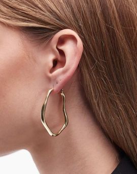 & Other Stories & Other Stories abstract hoop earrings in gold tone