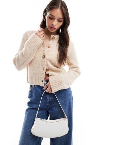 & Other Stories & Other Stories alpaca blend textured knit cardigan in off white