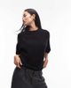 & Other Stories & Other Stories alpaca short sleeve knit jumper in black - exclusive to ASOS - 1