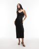 & Other Stories & Other Stories asymmetric cowl neck midi dress in black - 1