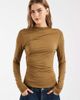 & Other Stories & Other Stories asymmetric ruched long sleeve jersey top in brown - 1