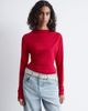 & Other Stories & Other Stories asymmetric ruched long sleeve jersey top in burgundy-Red - 1